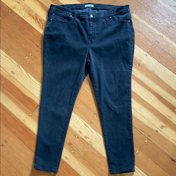 Madewell 9” High Rise‎ Skinny Black Stretch Denim Plus Size Jeans 36 - Picture 1 of 7